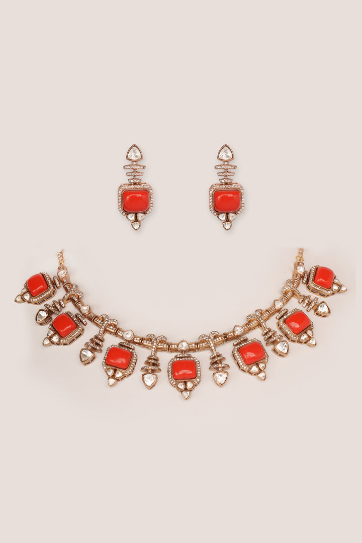 Anjali Orange Necklace Set