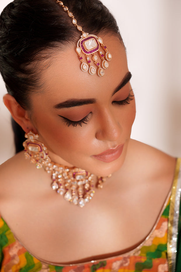 Ihita Red Kundan Choker Set