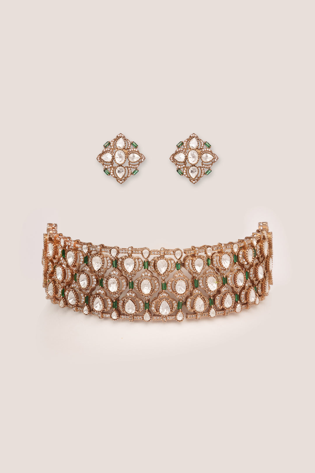 Ganessa Green Polki Choker