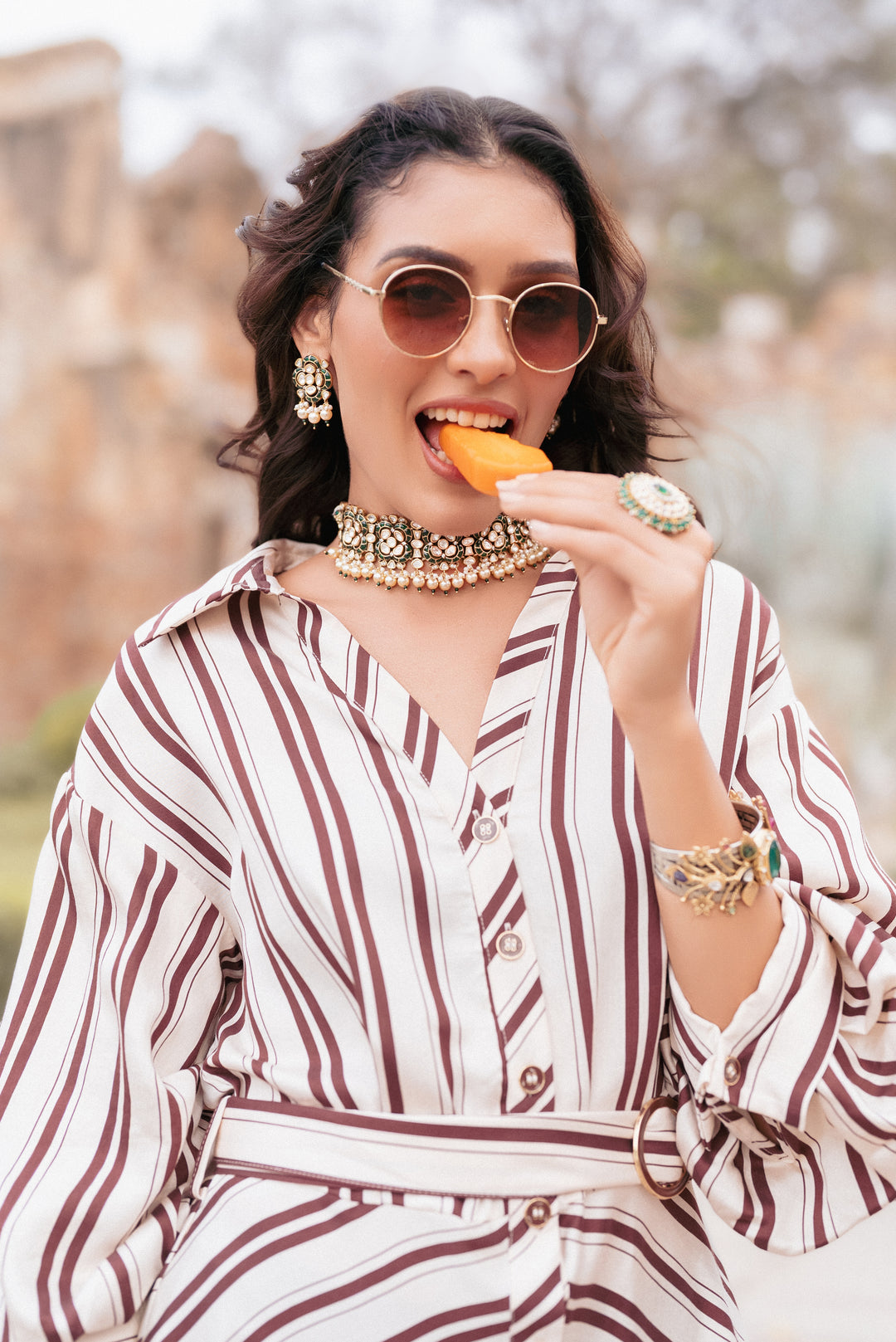 Rishika Green Kundan Choker