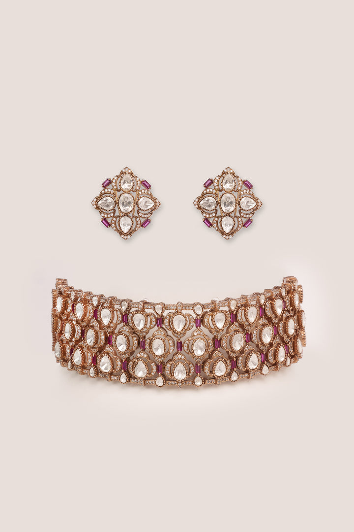 Ganessa Pink Polki Choker