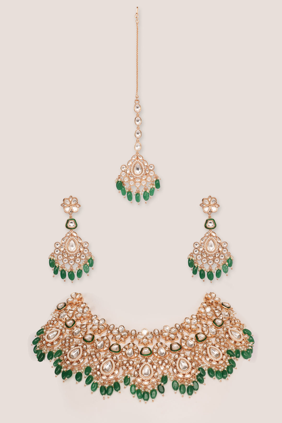 Varsha Green Kundan Bridal Set