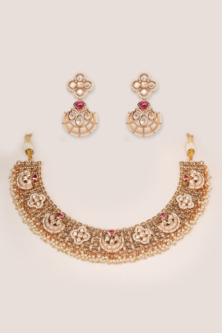 Sanya Kundan Temple Necklace Set