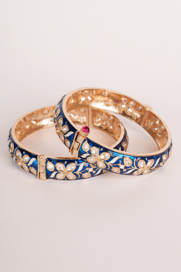 Femina Blue Kundan Meenakari Kadas