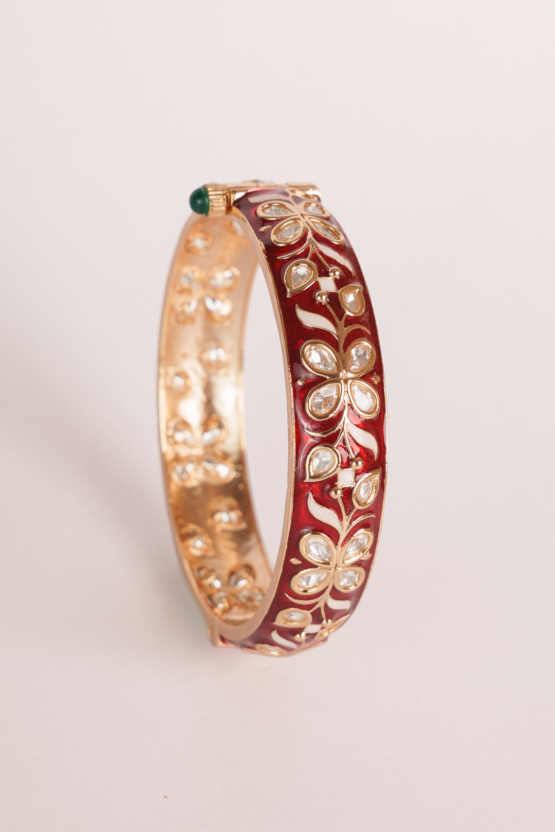 Femina Red Kundan Meenakari Kadas