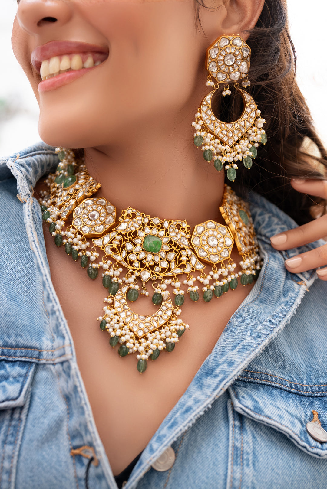 Navika Green Kundan Bridal Set