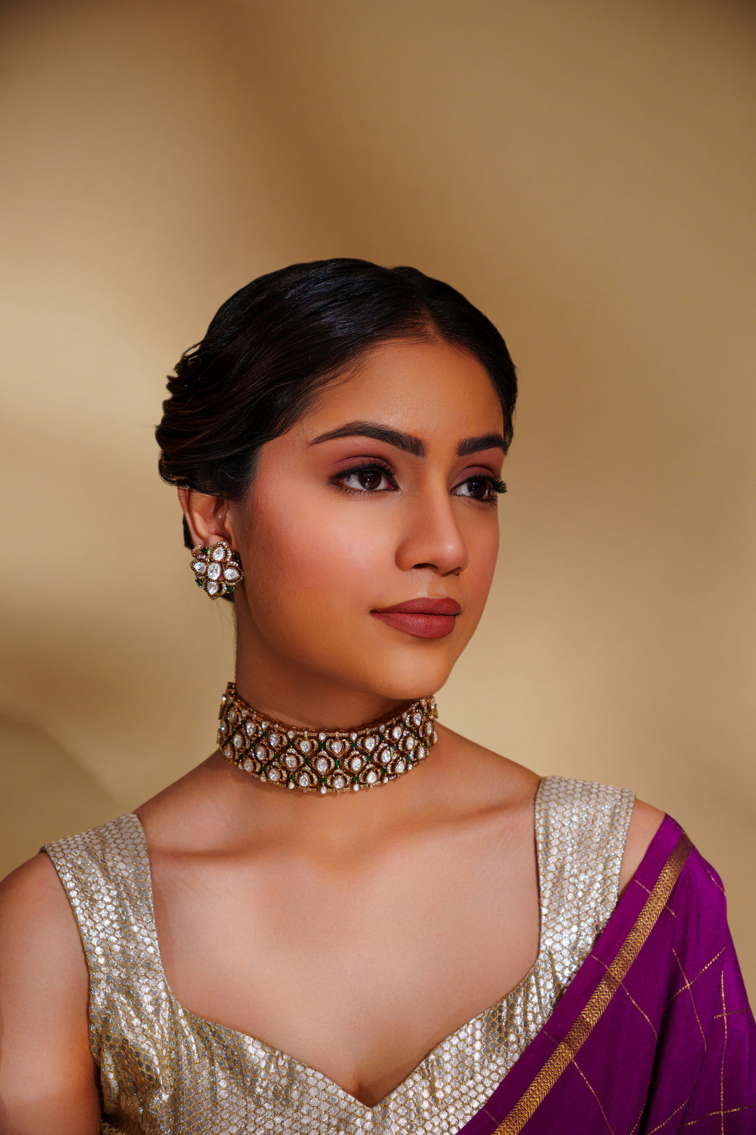 Ganessa Green Polki Choker