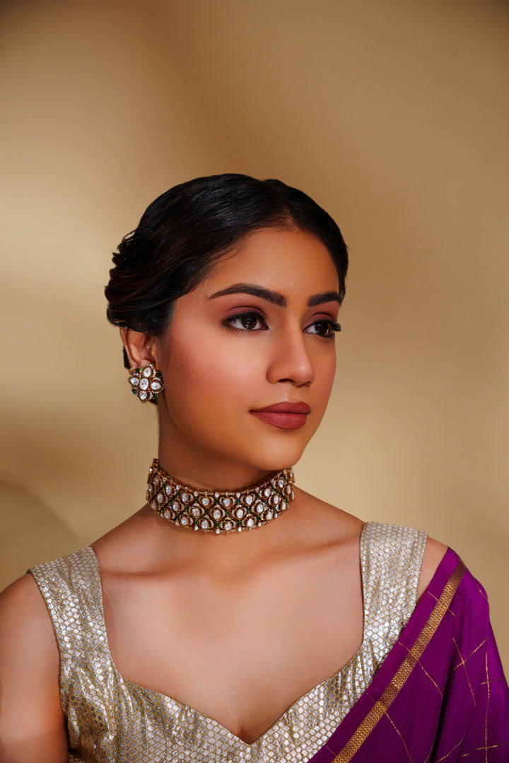 Ganessa Green Polki Choker