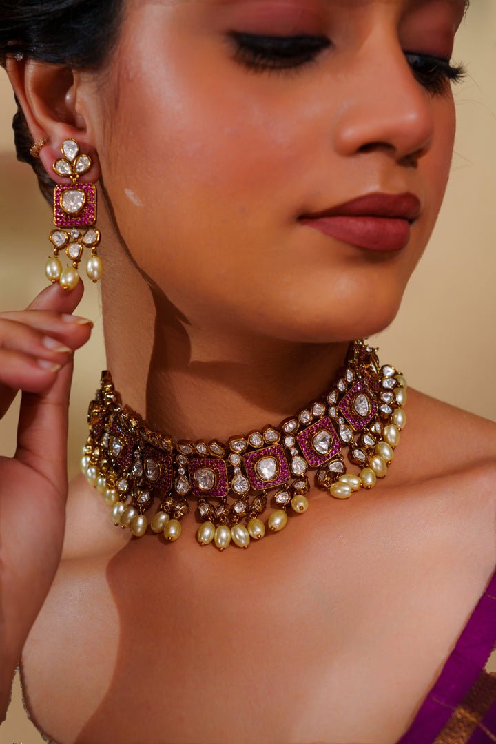Arunika Pink Polki Choker