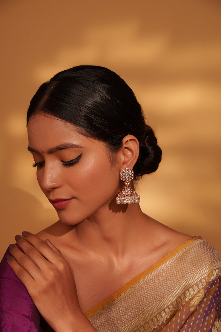 Teya Kundan Jhumkis