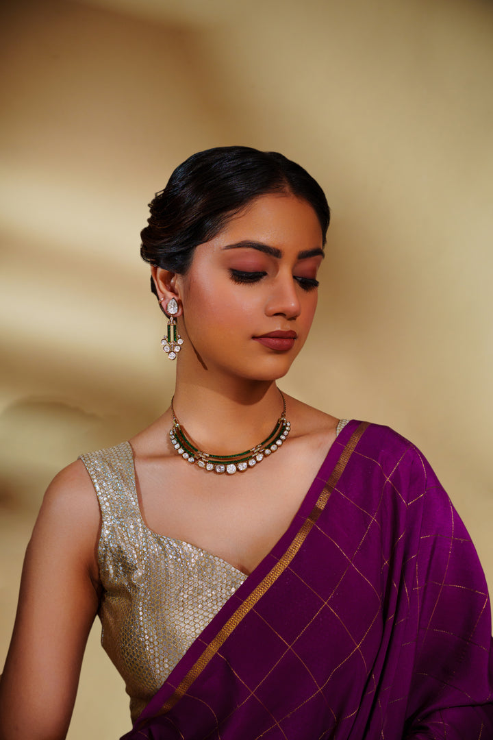 Damaya Green Moissanite Necklace Set