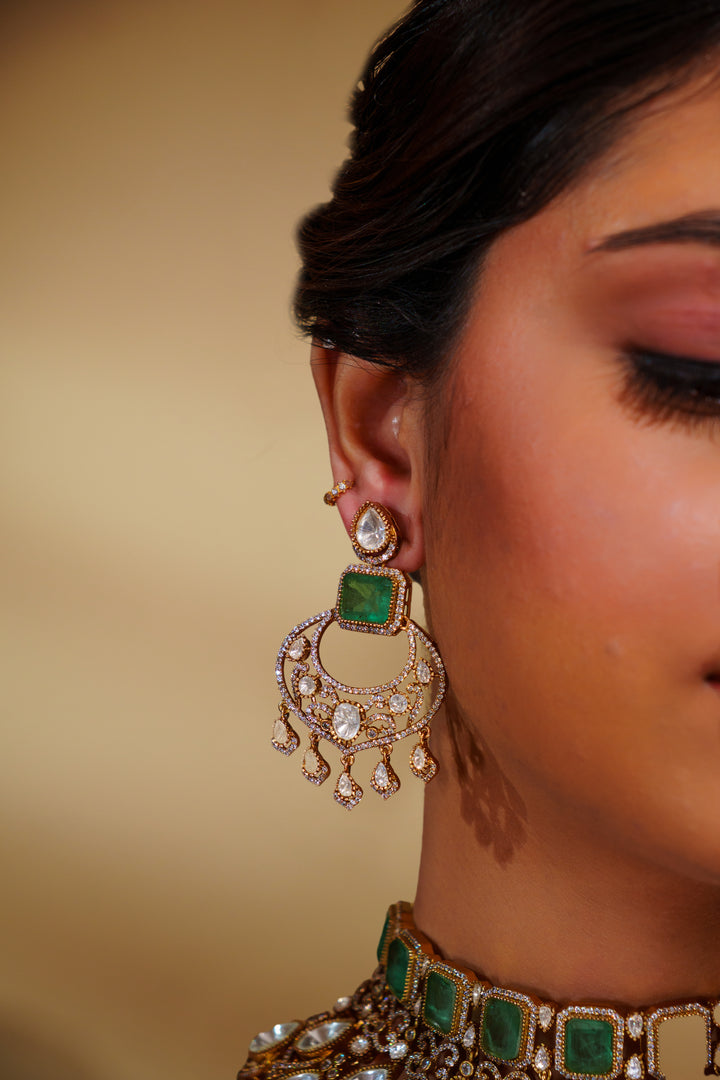 Zubaida Green Polki Bridal Set