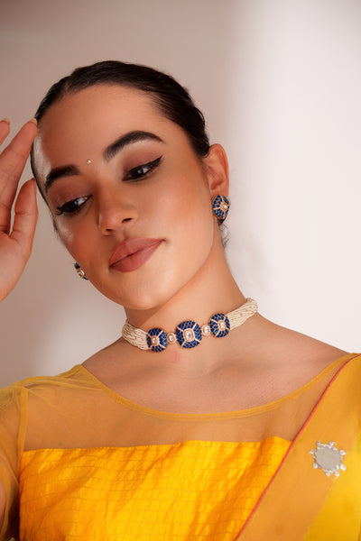 Laya Blue Kundan Choker Set