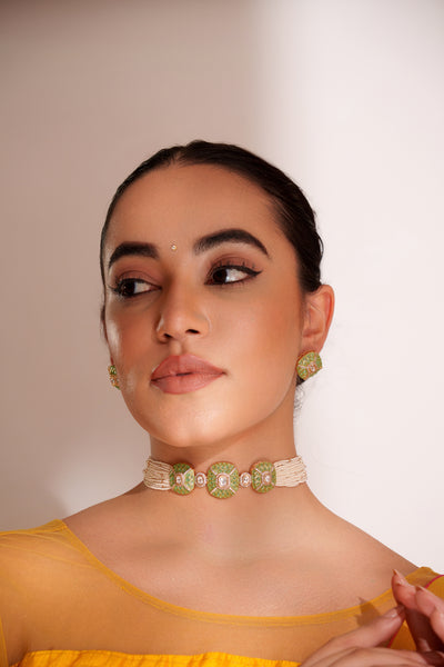 Laya Mint Green Kundan Choker Set