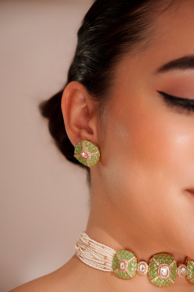 Laya Mint Green Kundan Choker Set