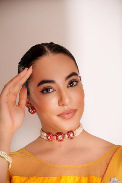 Laya Pink Kundan Choker Set