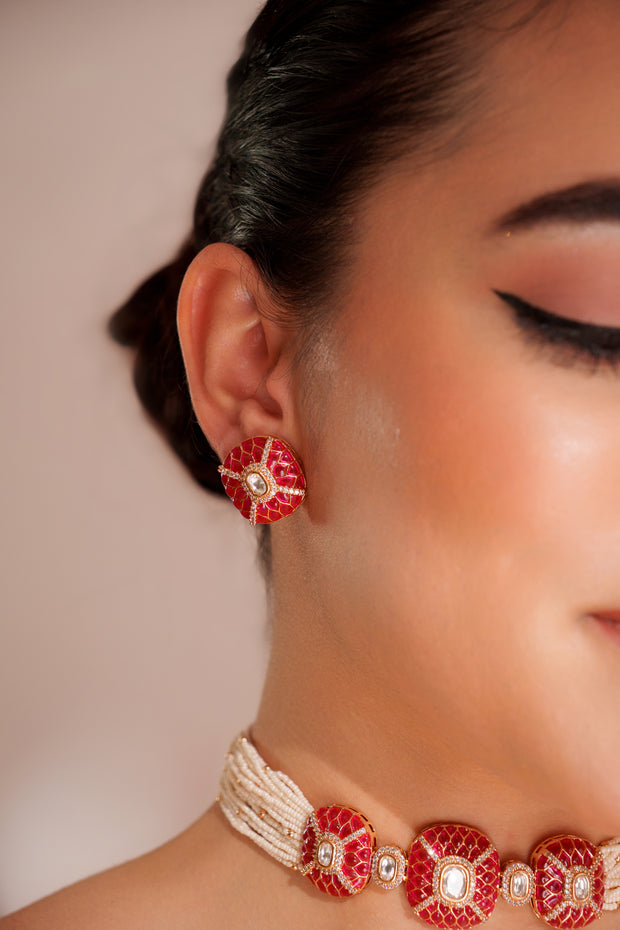 Laya Pink Kundan Choker Set
