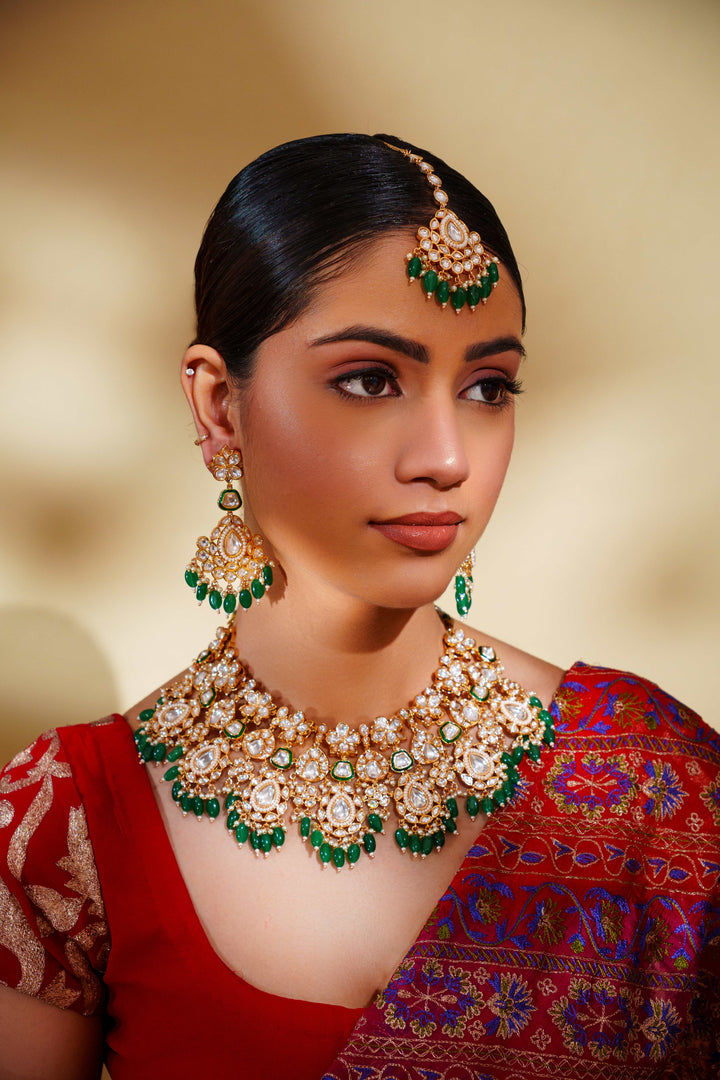 Varsha Green Kundan Bridal Set