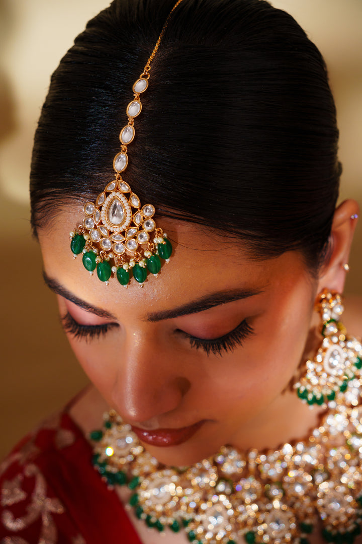 Varsha Green Kundan Bridal Set