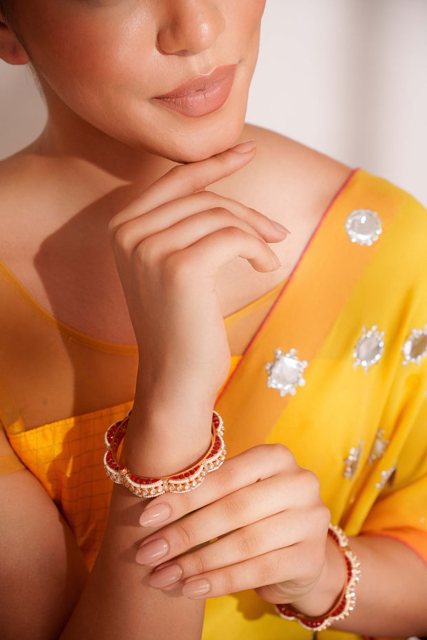 Mahika Red Kundan Kadas