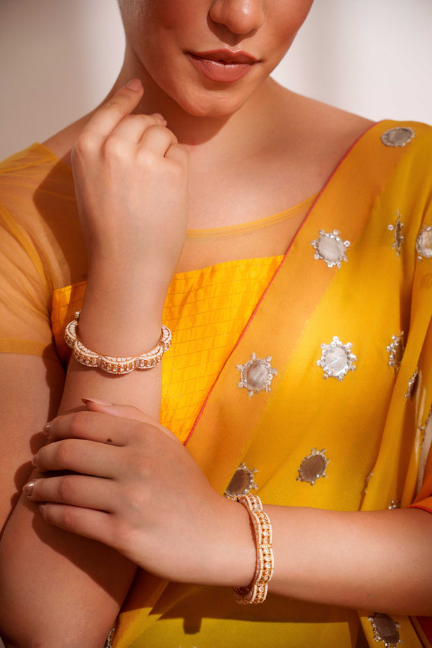 Mahika Mint White Kundan Kadas