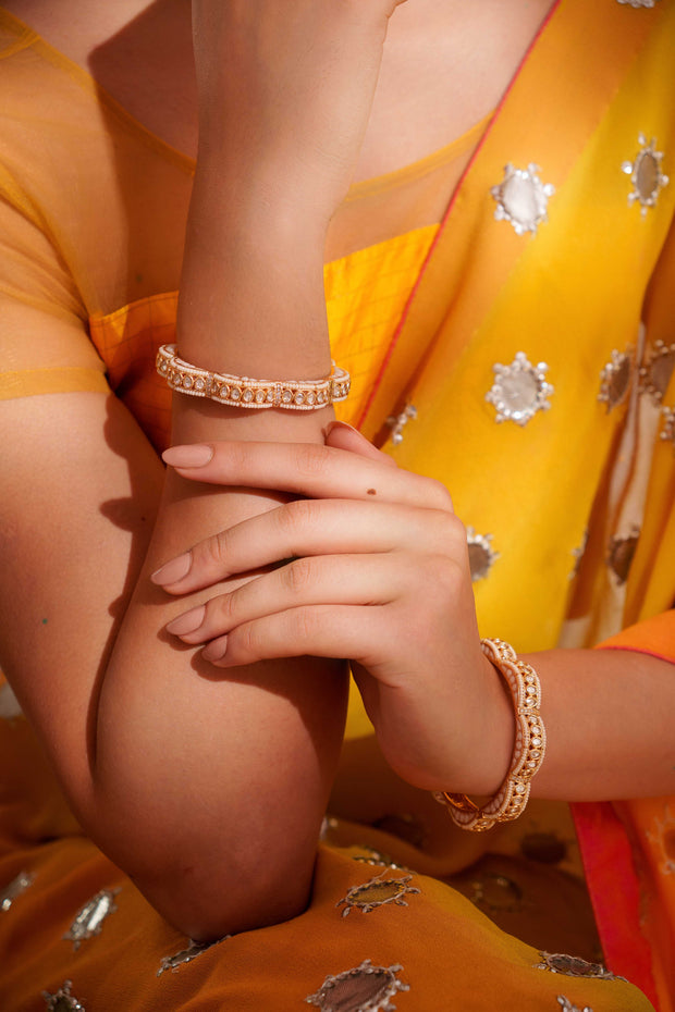 Mahika Mint White Kundan Kadas