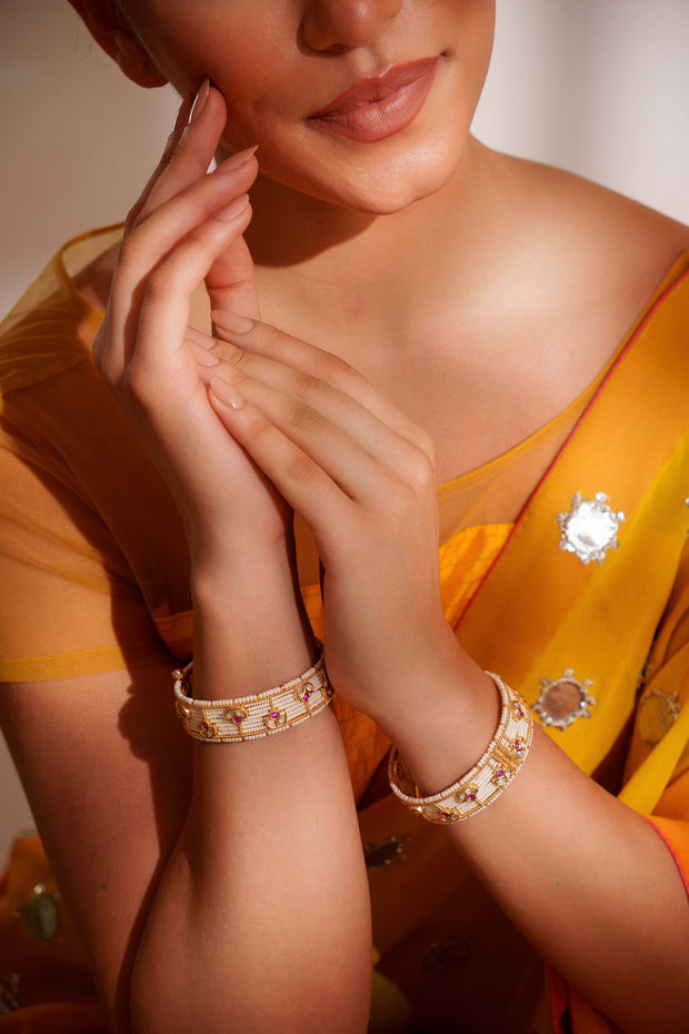 Hasvika Pink Kundan Kadas