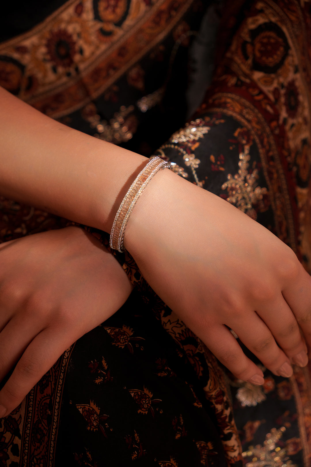 Eshani Peach Diamond Kada