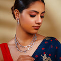 Aakshi White Finish Diamond Long Set