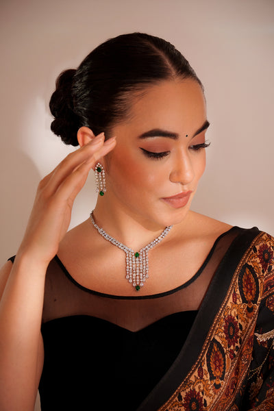 Amaya Green Diamond Necklace Set