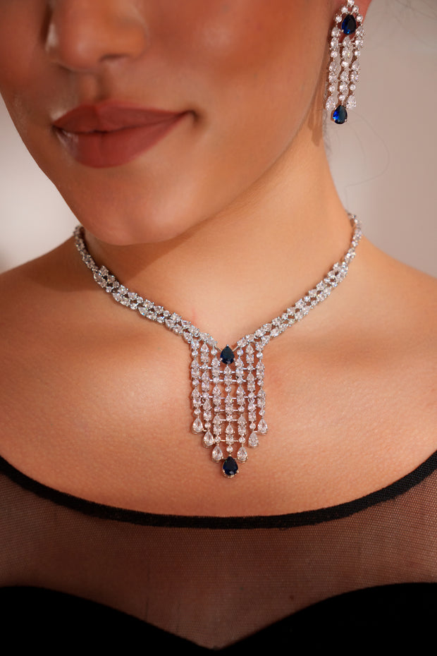 Amaya Blue Diamond Necklace Set