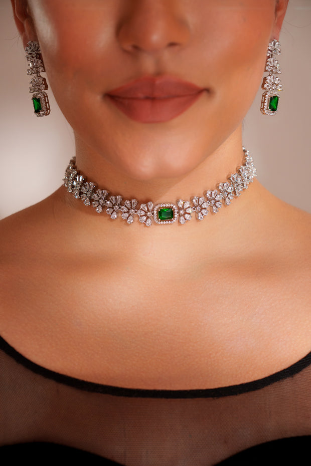 Tiya Green Diamond Choker