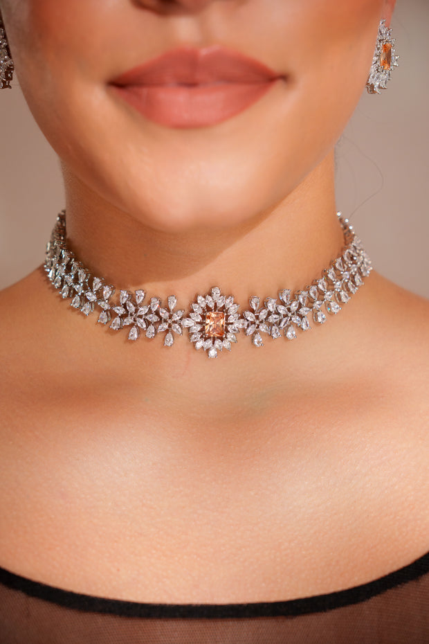 Myra Peach Diamond Choker
