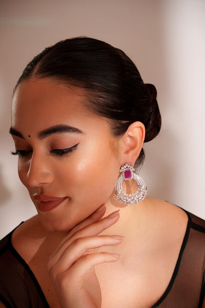 Dhithi Pink Diamond Earrings