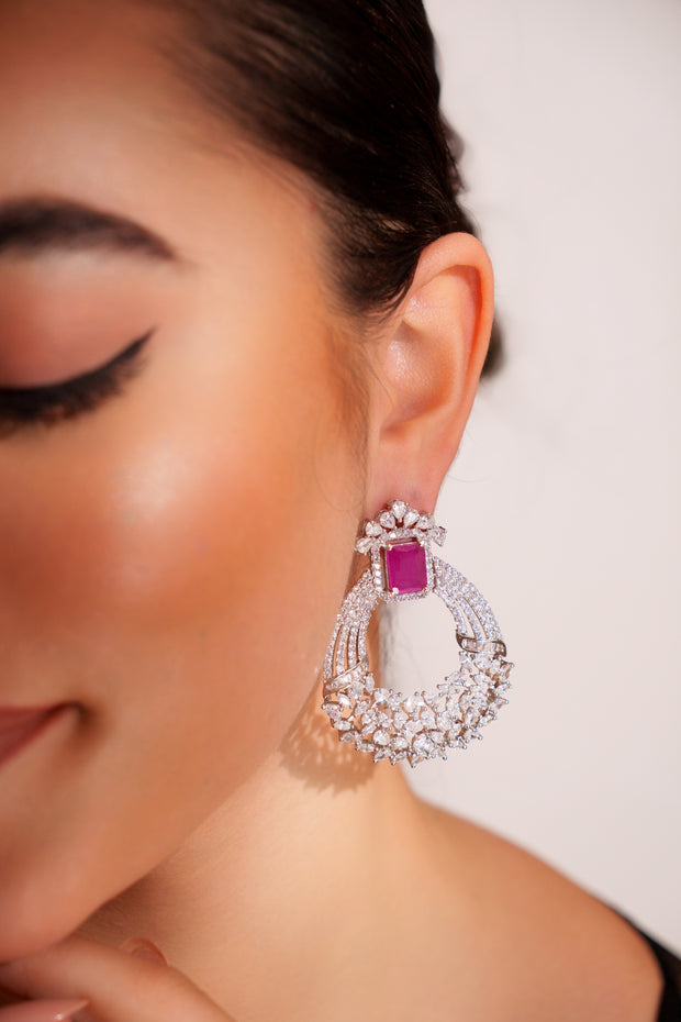Dhithi Pink Diamond Earrings