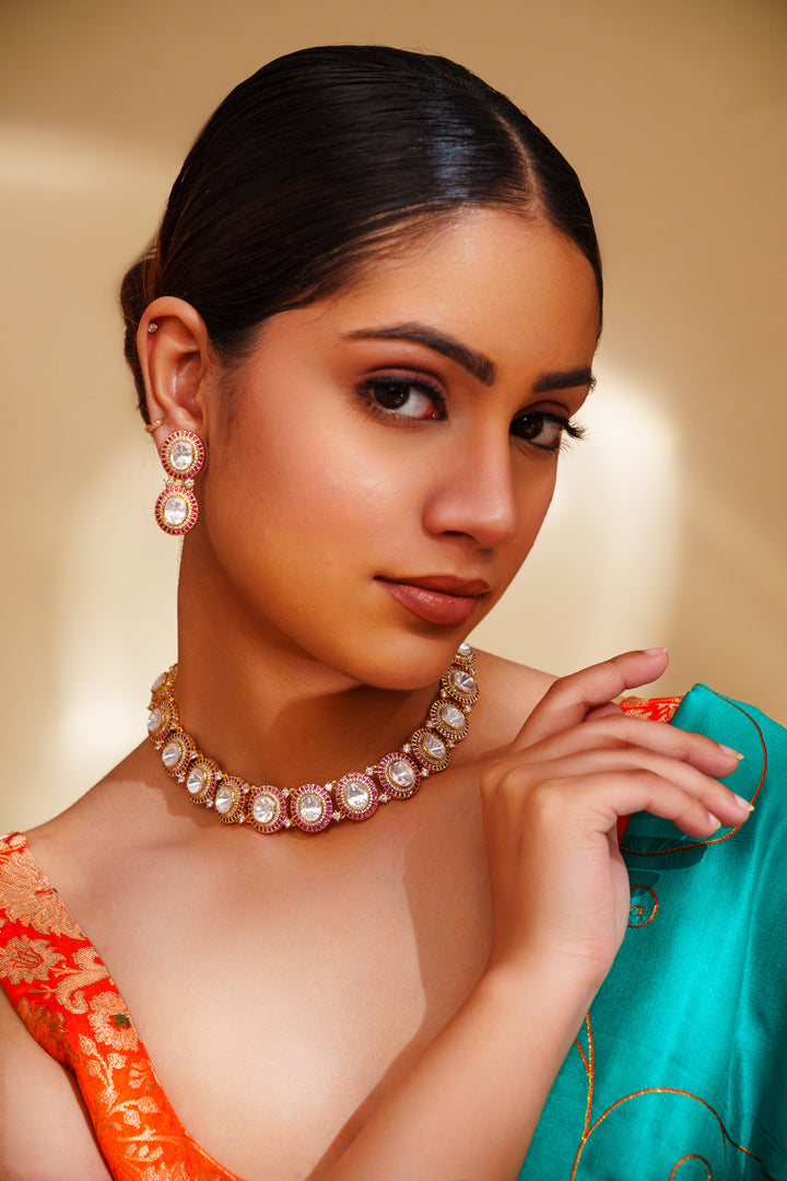 Girisha Red Kundan Necklace Set