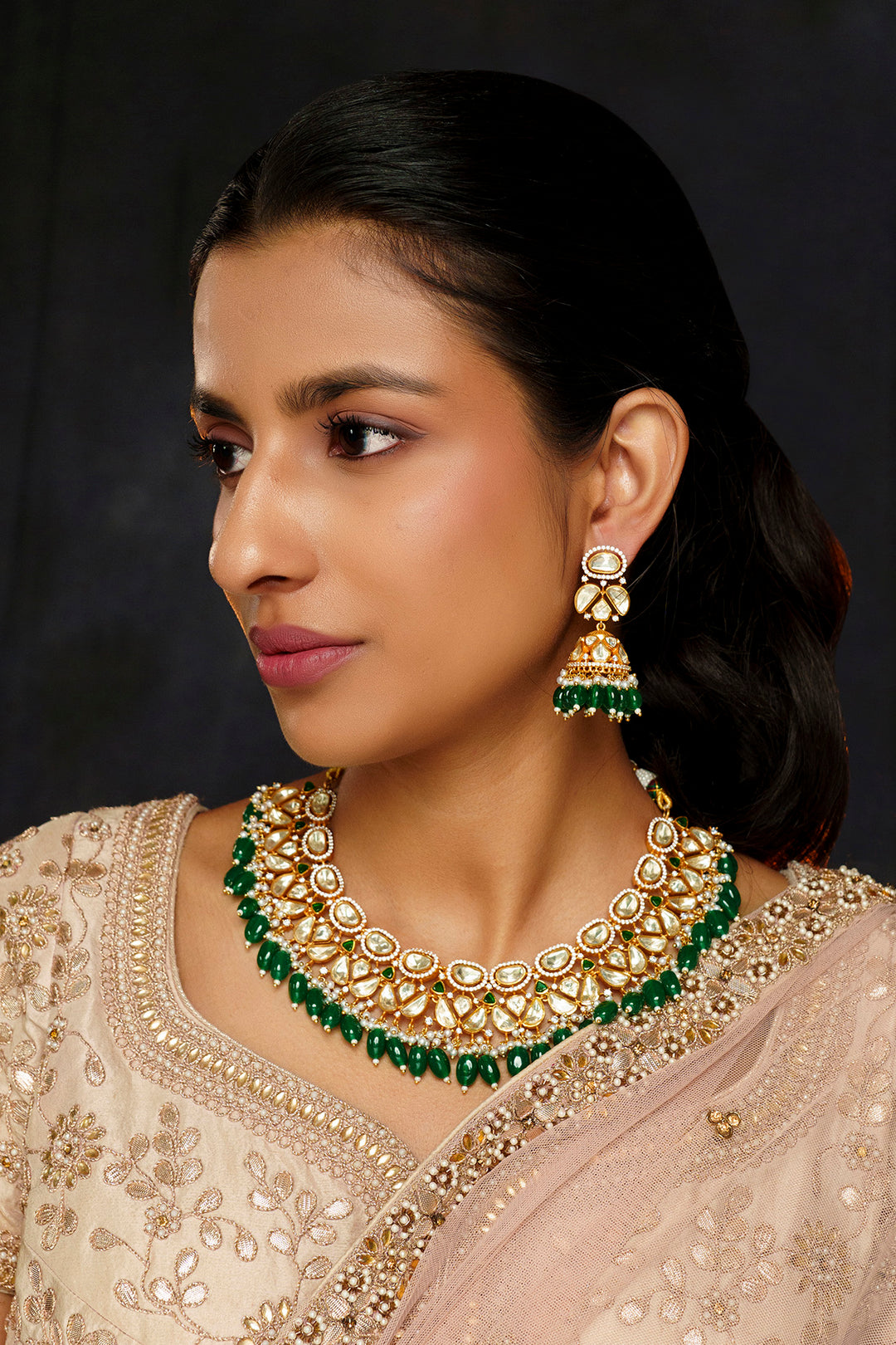 Rida Green Moissanite Necklace Set