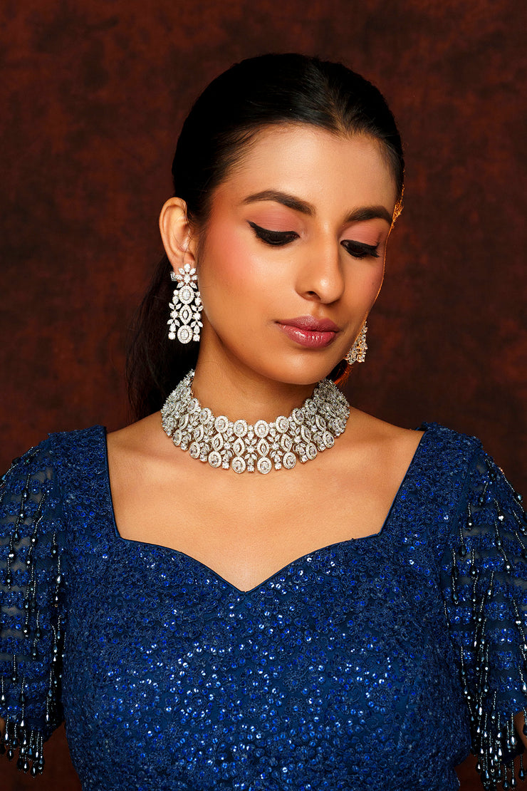Zaina Diamond Choker Necklace Set