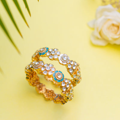 Aanya Turquoise Kundan kadas