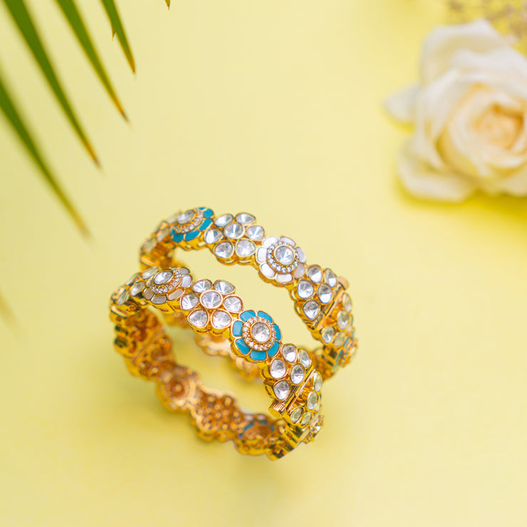 Aanya Turquoise Kundan kadas