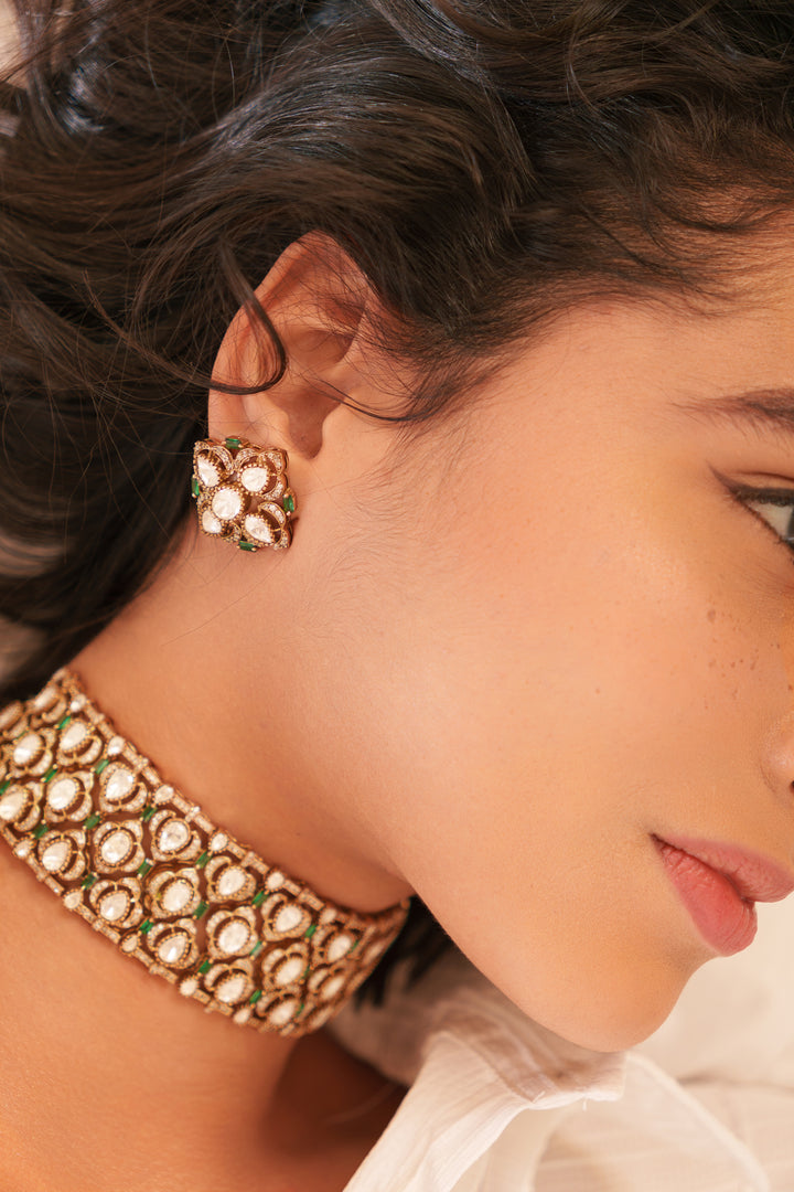 Ganessa Green Polki Choker