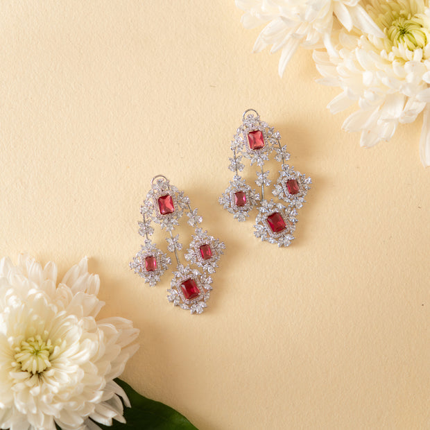 Jia Ruby Diamond Earrings zevarbygeeta