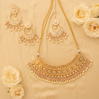 Zaheen Pink Kundan Bridal Set zevarbygeeta