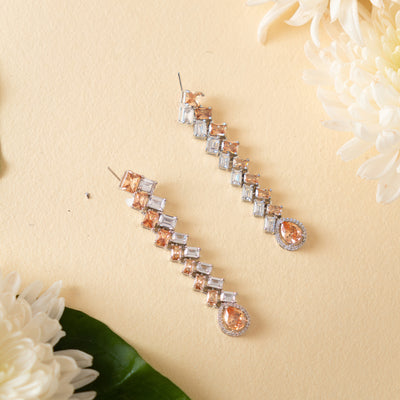 Jasrahita Peach Diamond Earrings zevarbygeeta