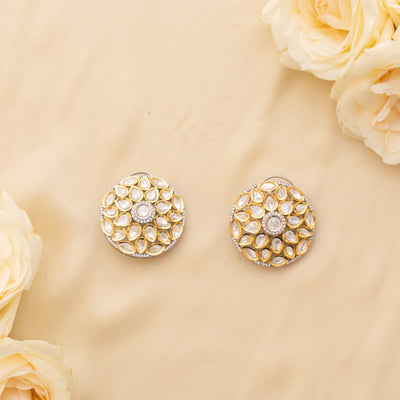 Gazal Big floral Kundan Studs