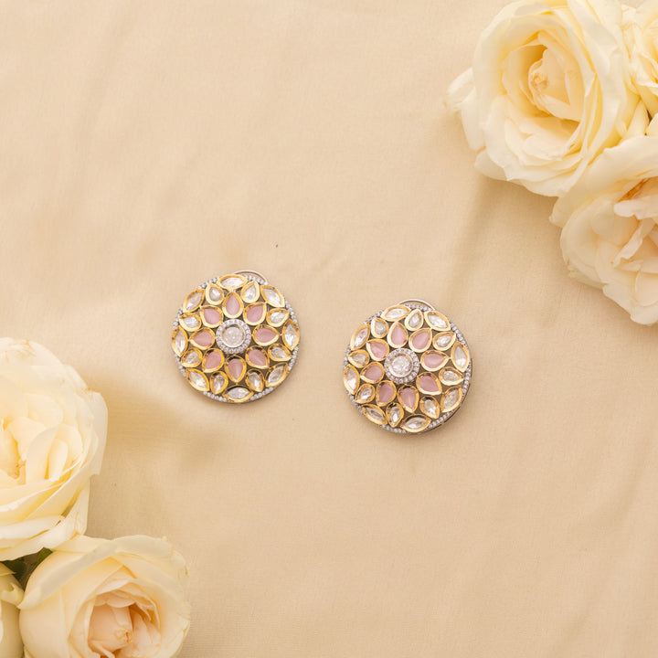 Gazala Big Floral Kundan Studs zevarbygeeta