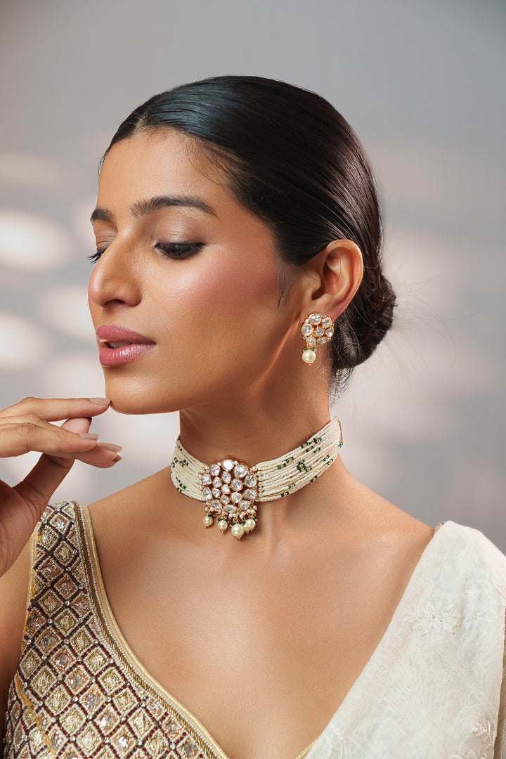 Vrishti Green Kundan Choker