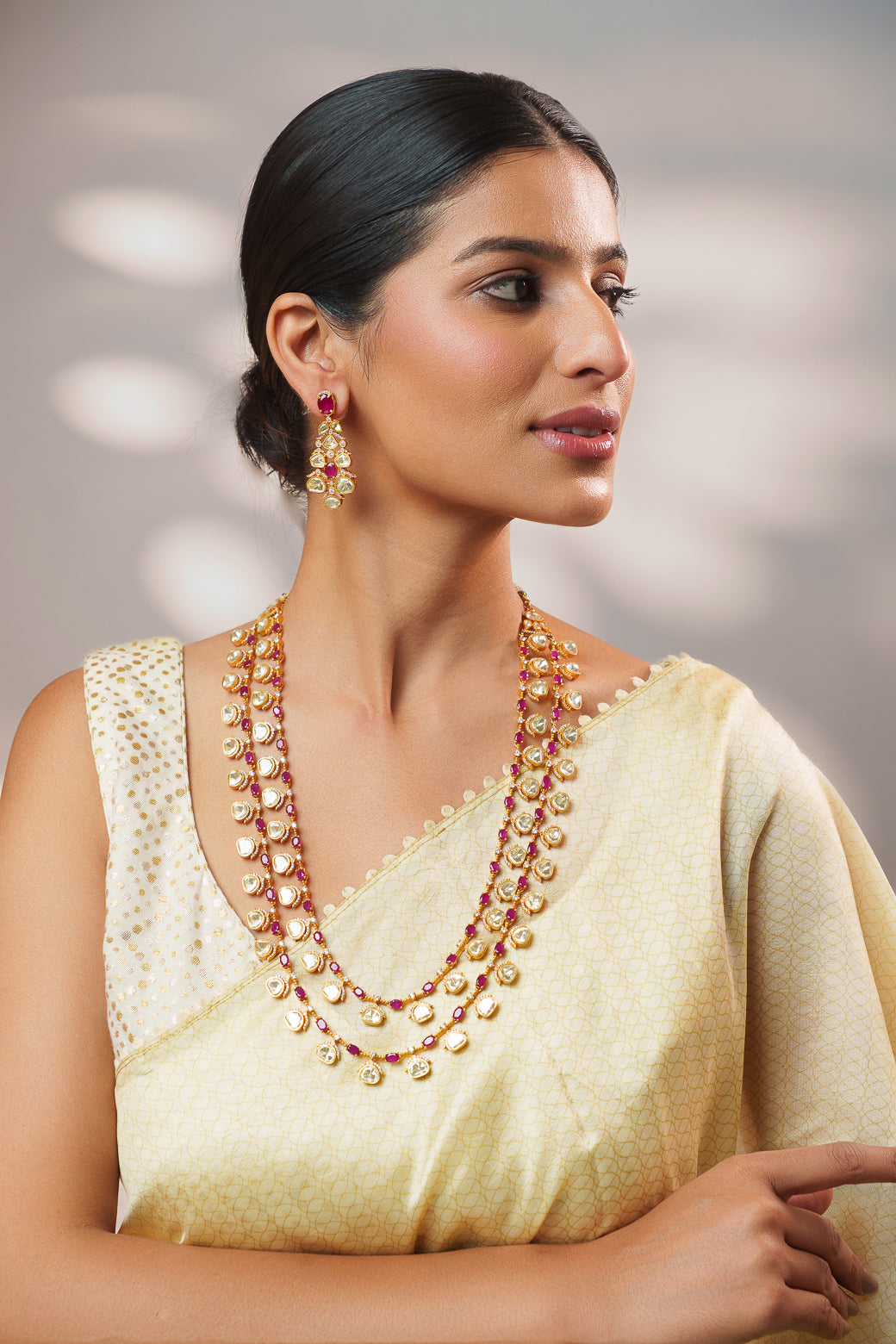 Yashira Red Moissanite Long Set