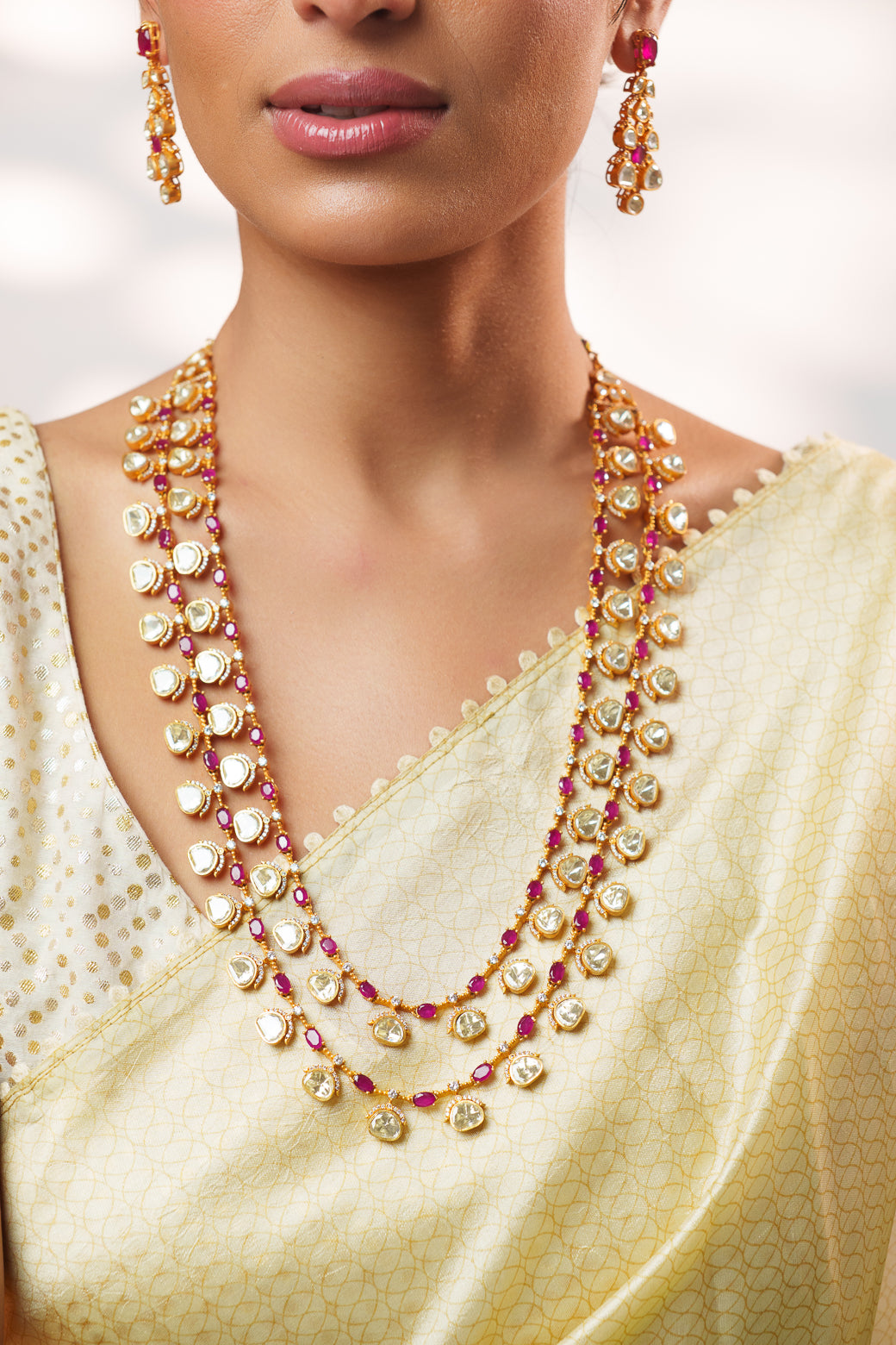 Yashira Red Moissanite Long Set