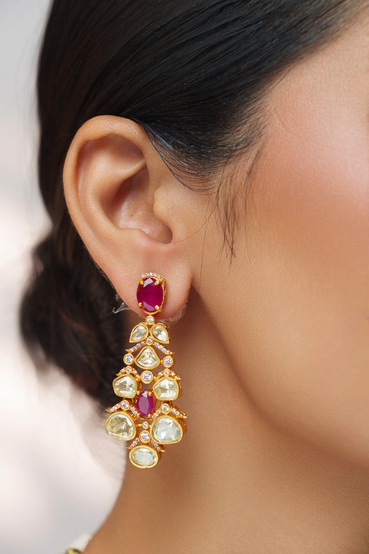 Yashira Red Moissanite Long Set